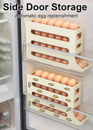 4-Layer Automatic Egg Roller – Sliding Storage Tray for Refrigerator - TECNO GADGETS
