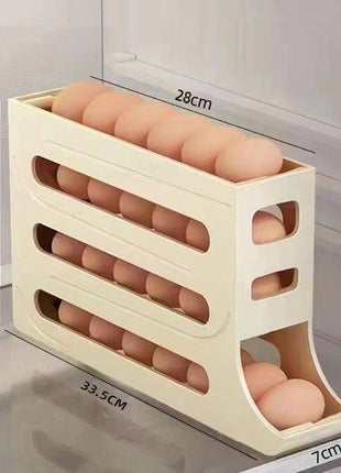4-Layer Automatic Egg Roller – Sliding Storage Tray for Refrigerator - TECNO GADGETS