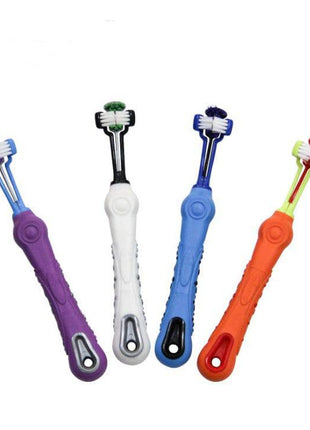 Three-Sided Pet Toothbrush – Dog Teeth Care, Tartar Removal & Bad Breath Solution - TECNO GADGETS