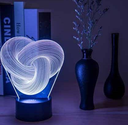 Twist Abstract LED 3D Night Light, Colorful Touch Table Lamp for Baby & Mood Lighting - TECNO GADGETS