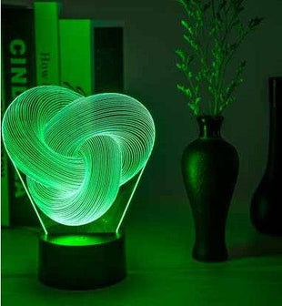 Twist Abstract LED 3D Night Light, Colorful Touch Table Lamp for Baby & Mood Lighting - TECNO GADGETS