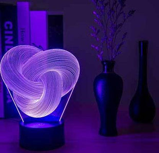 Twist Abstract LED 3D Night Light, Colorful Touch Table Lamp for Baby & Mood Lighting - TECNO GADGETS