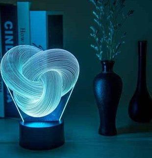 Twist Abstract LED 3D Night Light, Colorful Touch Table Lamp for Baby & Mood Lighting - TECNO GADGETS