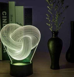 Twist Abstract LED 3D Night Light, Colorful Touch Table Lamp for Baby & Mood Lighting - TECNO GADGETS