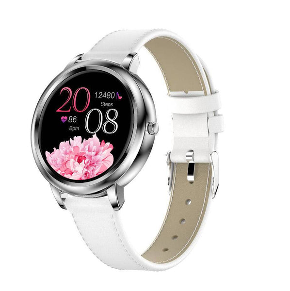 Ladies Smart Watch, Anti-Cold Water Resistance, Multi-Dial UI, Leather & Steel Band - TECNO GADGETS