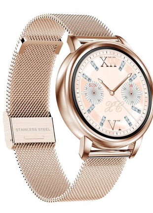 Ladies Smart Watch, Anti-Cold Water Resistance, Multi-Dial UI, Leather & Steel Band - TECNO GADGETS