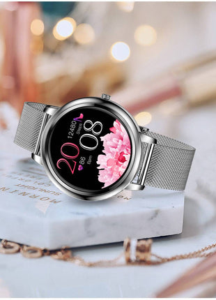 Ladies Smart Watch, Anti-Cold Water Resistance, Multi-Dial UI, Leather & Steel Band - TECNO GADGETS