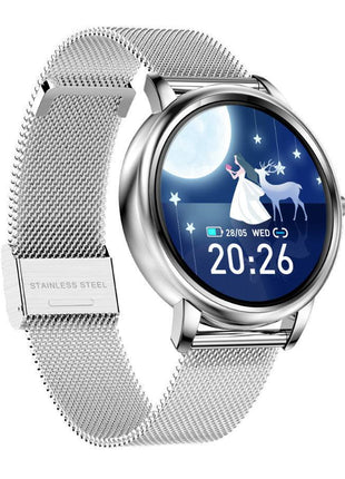 Ladies Smart Watch, Anti-Cold Water Resistance, Multi-Dial UI, Leather & Steel Band - TECNO GADGETS