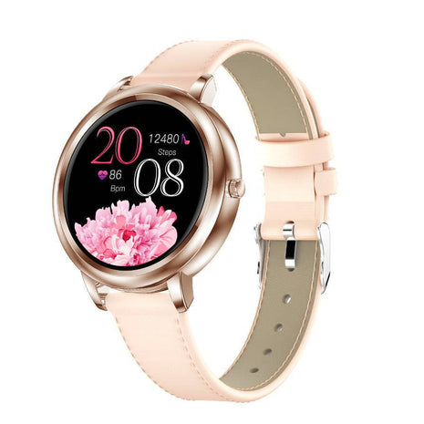 Ladies Smart Watch, Anti-Cold Water Resistance, Multi-Dial UI, Leather & Steel Band - TECNO GADGETS