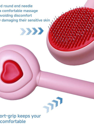 Pet Beauty Hair Removal Comb – One-Click Release Dog & Cat Brush for Grooming - TECNO GADGETS