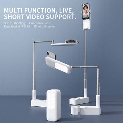 Portable Selfie Phone Holder with Light, Foldable & Bluetooth Remote - TECNO GADGETS
