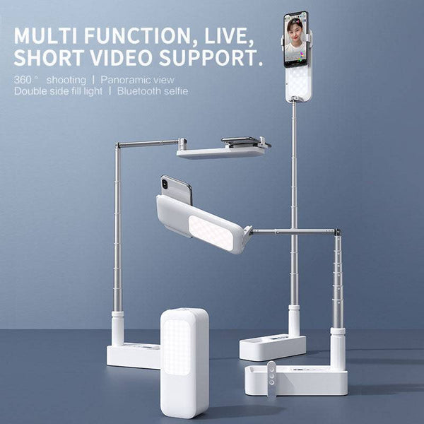 Portable Selfie Phone Holder with Light, Foldable & Bluetooth Remote - TECNO GADGETS