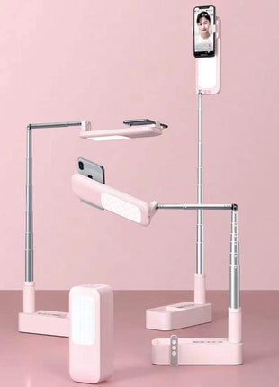 Portable Selfie Phone Holder with Light, Foldable & Bluetooth Remote - TECNO GADGETS