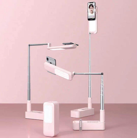 Portable Selfie Phone Holder with Light, Foldable & Bluetooth Remote - TECNO GADGETS