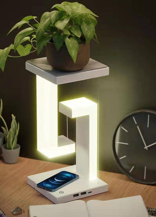 Creative Wireless Charging Suspension Table Lamp, Floating Balance Lamp for Bedroom - TECNO GADGETS