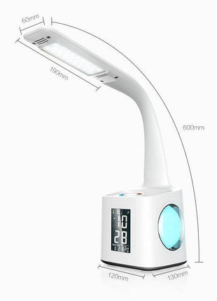 LED Desk Lamp with USB Charging, Screen, Calendar, Dimmable Night Light & Pen Holder - TECNO GADGETS