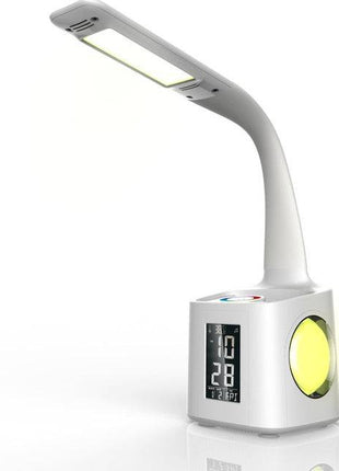 LED Desk Lamp with USB Charging, Screen, Calendar, Dimmable Night Light & Pen Holder - TECNO GADGETS