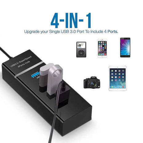 4-in-1 USB 3.0 High-Speed Hub – Multiport Splitter for PC & Laptop - TECNO GADGETS