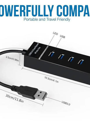 4-in-1 USB 3.0 High-Speed Hub – Multiport Splitter for PC & Laptop - TECNO GADGETS