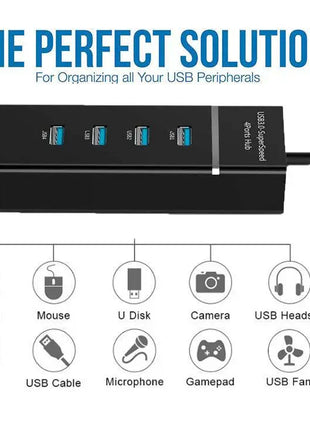 4-in-1 USB 3.0 High-Speed Hub – Multiport Splitter for PC & Laptop - TECNO GADGETS