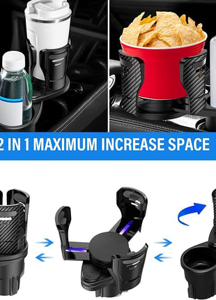 360° Rotatable Car Cup Holder – Multi-Function Organizer for Drinks, Phones & Sunglasses - TECNO GADGETS