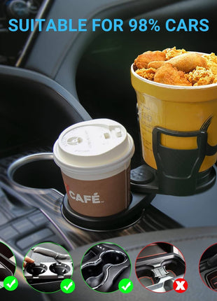 360° Rotatable Car Cup Holder – Multi-Function Organizer for Drinks, Phones & Sunglasses - TECNO GADGETS