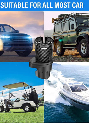 360° Rotatable Car Cup Holder – Multi-Function Organizer for Drinks, Phones & Sunglasses - TECNO GADGETS