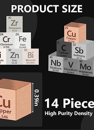 High-Purity Metal Element Cube Set includes Tungsten, Iron, Aluminum, and Bismuth, perfect for periodic table enthusiasts and collectors. Each cube showcases exceptional craftsmanship, making it a unique and educational display piece