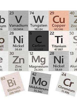 High-Purity Metal Element Cube Set includes Tungsten, Iron, Aluminum, and Bismuth, perfect for periodic table enthusiasts and collectors. Each cube showcases exceptional craftsmanship, making it a unique and educational display piece