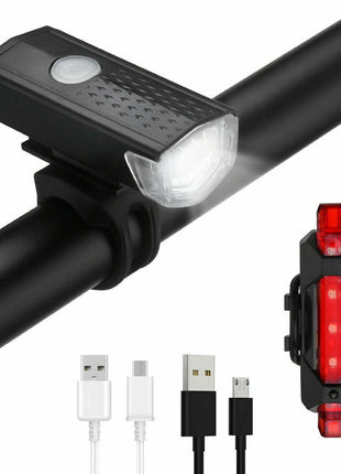 USB Rechargeable LED Bicycle Headlight & Taillight set ensures visibility and safety with bright, rainproof front and rear lights. Easy to install and long-lasting, it’s perfect for night rides and all-weather cycling.